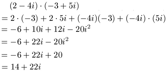 Rechnen mit komplexen Zahlen Multiplikation Beispiel 2