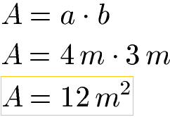Rechteck Flächeninhalt berechnen Beispiel Lösung