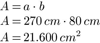 Rechteck Flächeninhalt in Zentimeter berechnen Beispiel