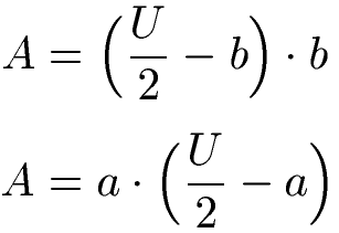 Rechteck Flächeninhalt Formel mit Umfang