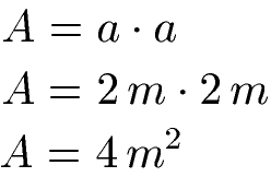 Rechteck zu Quadrat Fläche: Formel und Beispiel