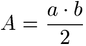 Rechtwinkliges Dreieck Formel für Fläche