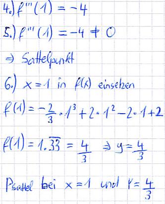 Sattelpunkt Beispiel 1 Teil 2