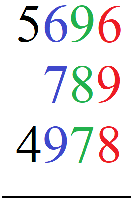 Schriftliche Addition große Zahlen Beispiel 1.1