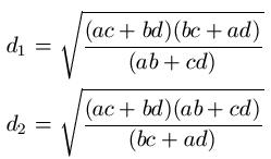 Sehnenviereck Diagonalen Formel