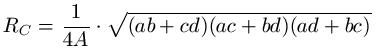 Sehnenviereck Umkreisradius Formel