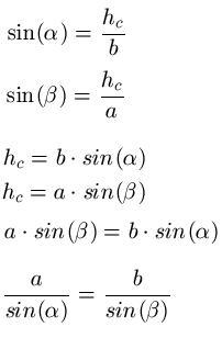 Sinussatz Herleitung Beweis