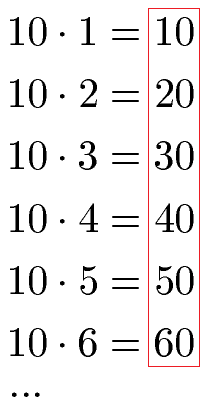 Vielfache von 10