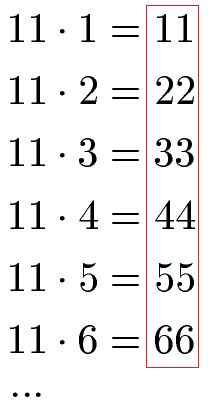 Vielfache von 11