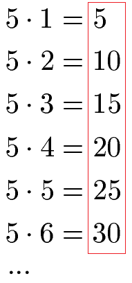 Vielfache von 5