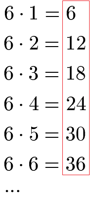 Vielfache von 6