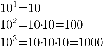 Zehnerpotenzen positive Hochzahl 