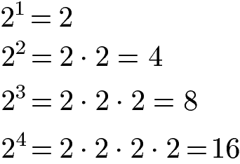 Zweierpotenzen Beispiele