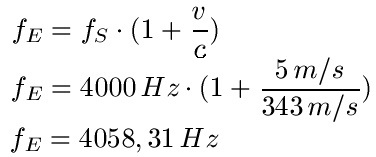 Doppler-Effekt Formel und Beispiel 3
