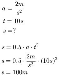 Gleichmäßig beschleunigte Bewegung Beispiel 1