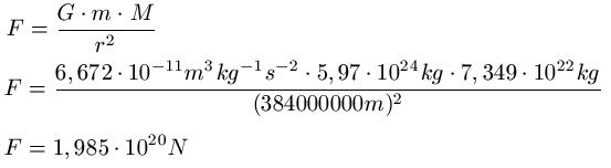 Gravitationskonstante Beispiel 1