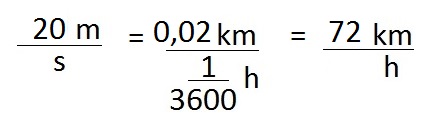 Meter pro Sekunde in Kilometer pro Stunde Beispiel 2