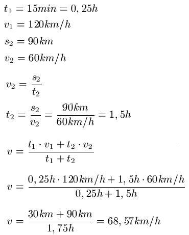 Mittlere Geschwindigkeit Beispiel 2
