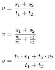 Mittlere Geschwindigkeit Formel