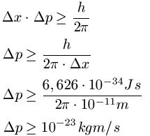 Heisenberg Formel Beispiel 1