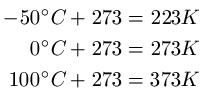 Celius Kelvin Beispiele