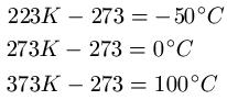 Kelvin Celsius Beispiele